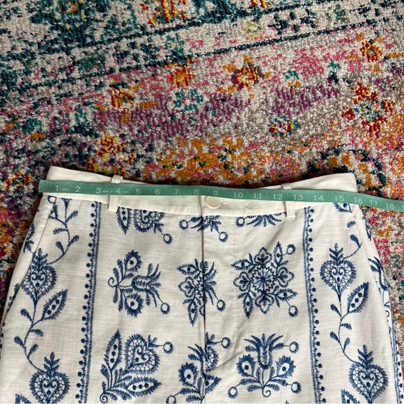 Zara Linen Embroidered Culottes Wide‎ Leg Pants Size Large - Picture 14 of 16